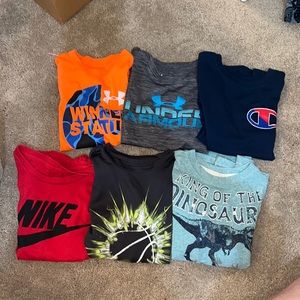 Boys T-shirt lot 5/6 under armour, Nike, champion etc